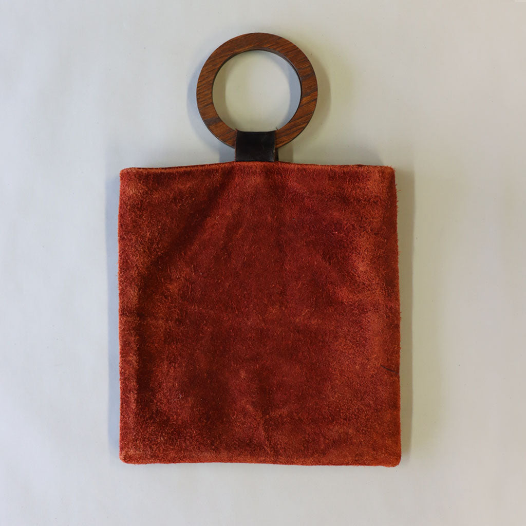 Burgundy handwoven leather bag