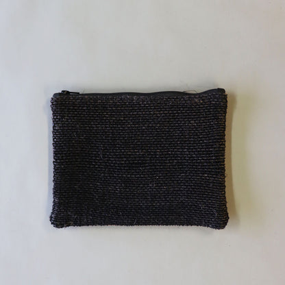 Black handwoven hemp purse
