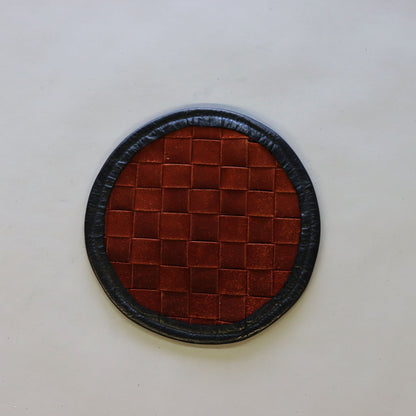 Burnt orange handwoven circle wallet