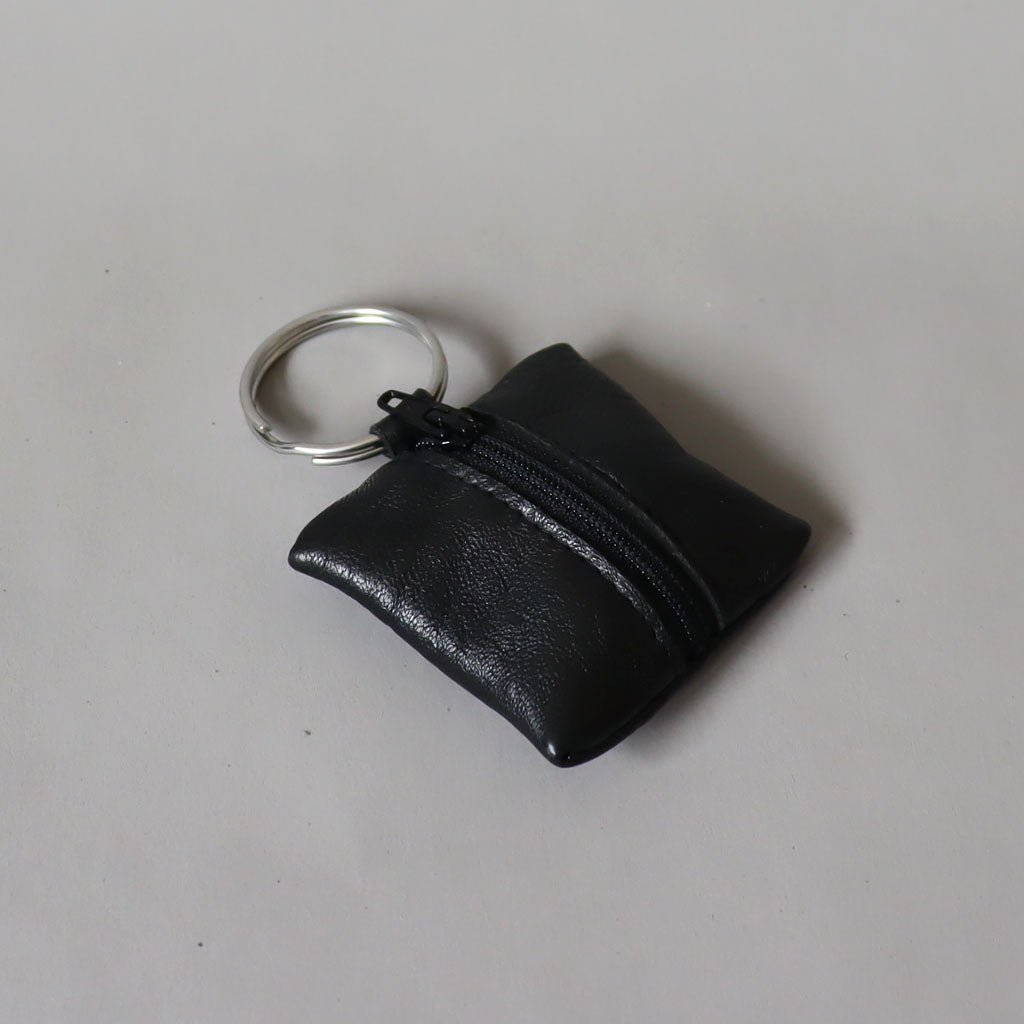 Leather zip key ring