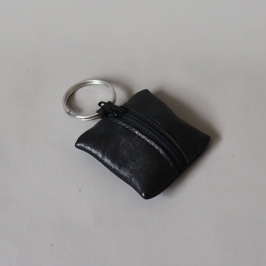 Leather zip key ring